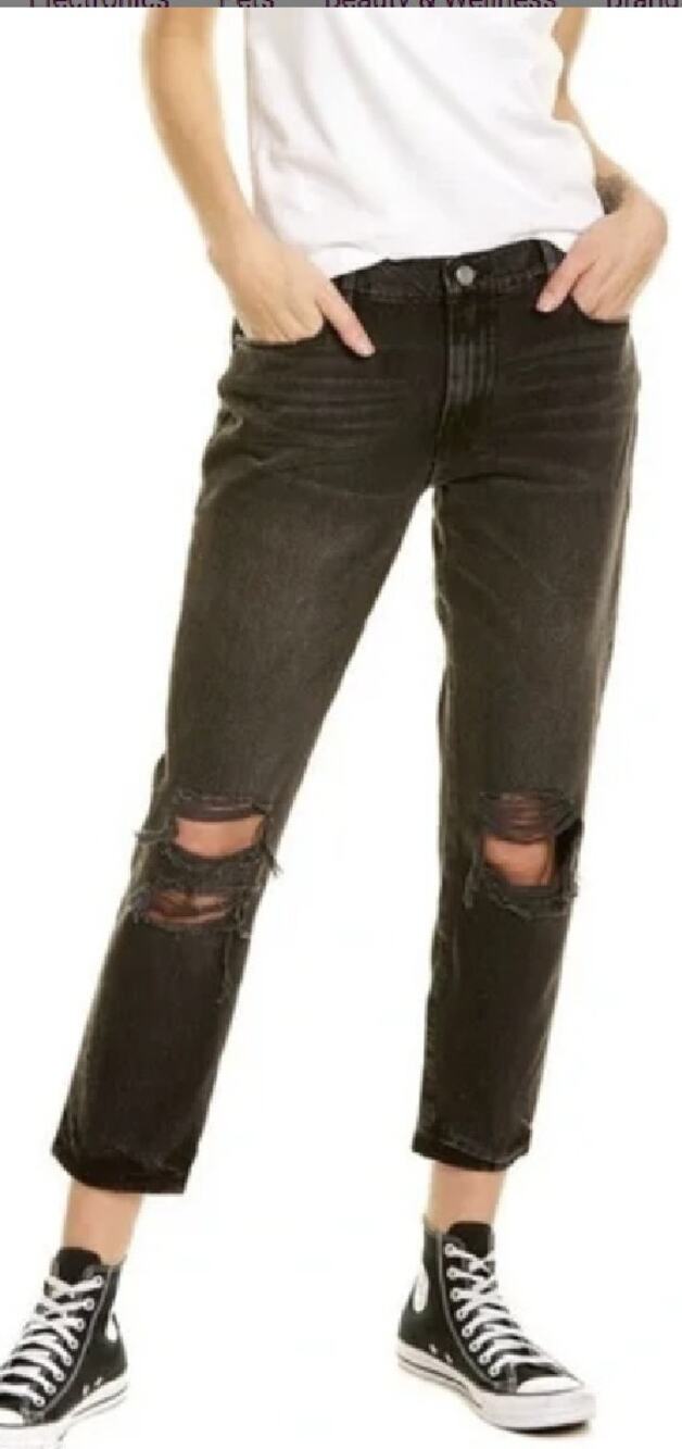 FRAME Denim Le Garcon Wilkinson Destruct Crop Jean Size 27